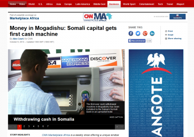 ATM Africa Research Insitute referenced in CNN story on Somalia's first ATM