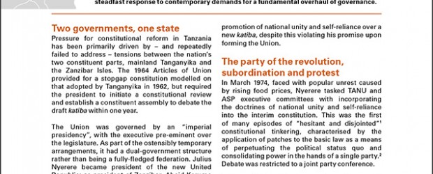 Tanzania constitution briefing note cover image